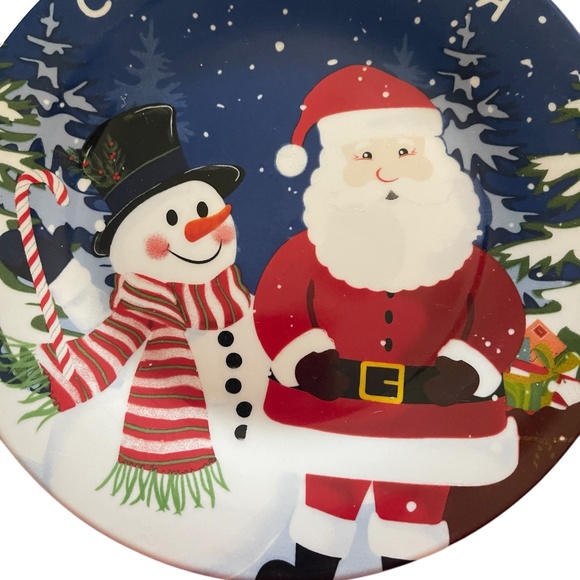 Christmas Cookies for Santa with Snowman Plate Ceramic Royal Norfolk 8" - Picture 2 of 3